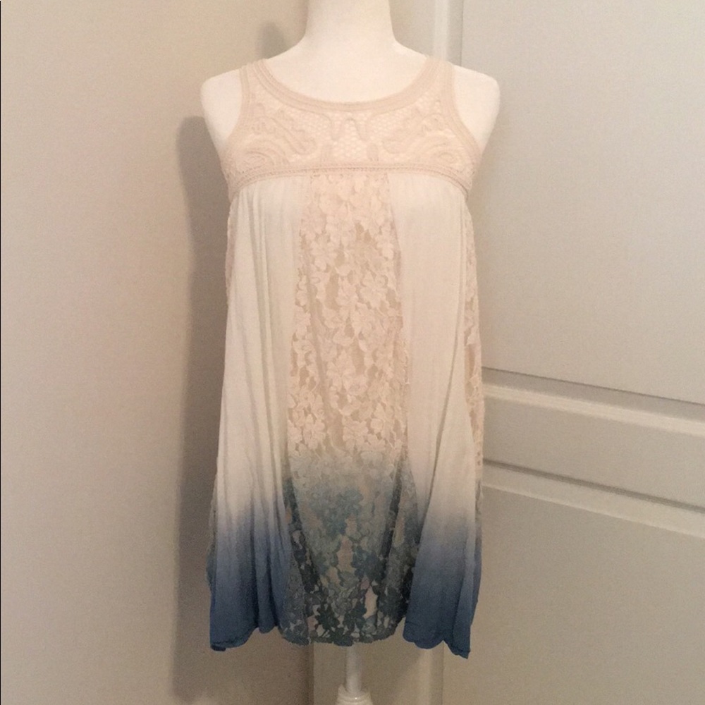 Blu Pepper Ombre Dip Dyed Lace Babydoll Dress